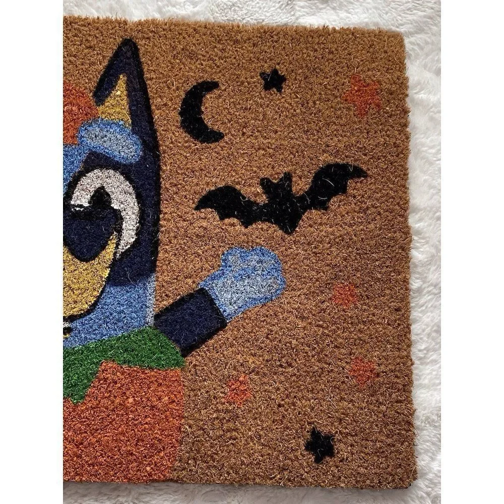 Bluey Halloween Coir Door Mat 18 X 28” Bats Pumpkin Jack O Lantern‎ NEW
